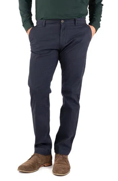 Tailor Vintage Straight Leg Stretch Cotton Twill Chino Pants In Navy Blazer