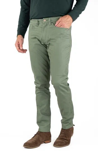 Tailor Vintage Straight Leg Stretch Cotton Twill Pants In Laurel Wreath