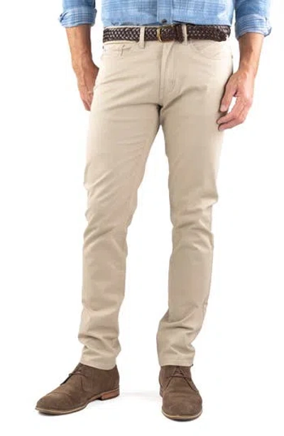 Tailor Vintage Straight Leg Stretch Cotton Twill Pants In Summer Khaki
