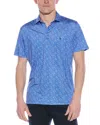 Tailorbyrd Abstract Floral Performance Polo Shirt In Blue