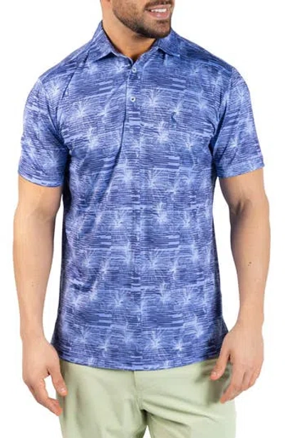 Tailorbyrd Abstract Orchid Print Performance Polo In Multi