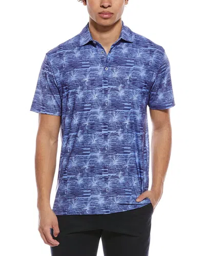 Tailorbyrd Abstract Orchid Printed Performance Polo Shirt In Multi