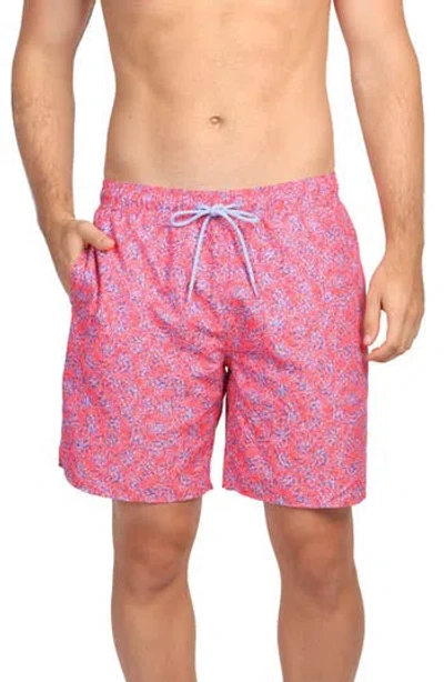 Tailorbyrd Abstract Swim Shorts In Salmon