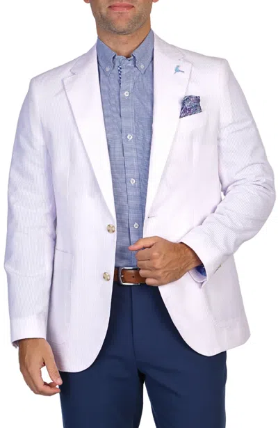 Tailorbyrd Stripe Seersucker Sport Coat In Blush Pink