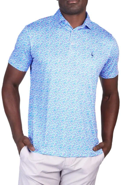 Tailorbyrd Bowling Pins Performance Polo In Admiral Blue