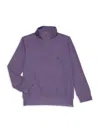 Tailorbyrd Boy's Football Print Zip-up Pullover In Purple