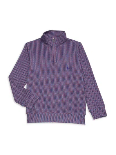 Tailorbyrd Babies'  Boy's Football Print Zip-up Pullover In Purple