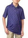 Tailorbyrd Boys Print Performance Polo In Navy