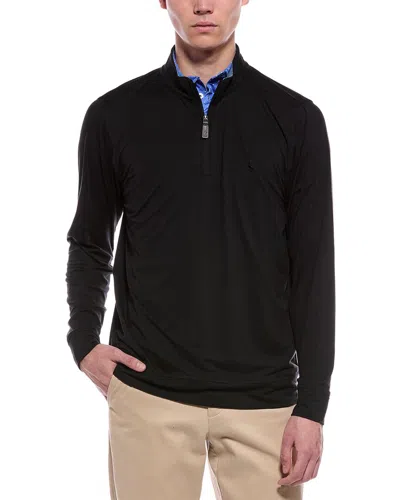 Tailorbyrd Brushed Mélange 1/4-zip Pullover In Black