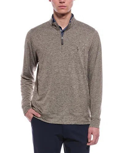 Tailorbyrd Brushed Mélange 1/4-zip Pullover In Brown