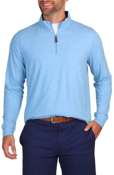 Tailorbyrd Brushed Melange Quarter-zip In Light Blue