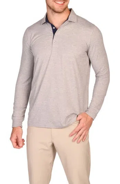 TAILORBYRD TAILORBYRD BRUSHED MÉLANGE LONG SLEEVE POLO