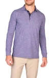 Tailorbyrd Brushed Mélange Long Sleeve Polo In Purple