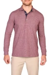 Tailorbyrd Brushed Mélange Long Sleeve Polo In Purple