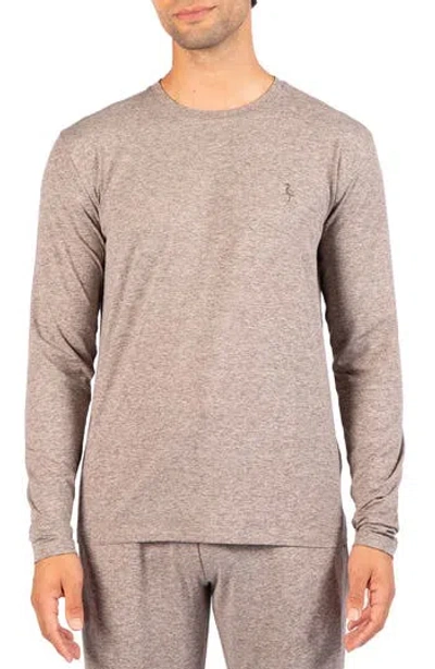 Tailorbyrd Brushed Melange Long Sleeve T-shirt In Cedar