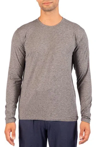 Tailorbyrd Brushed Melange Long Sleeve T-shirt In Dark Grey
