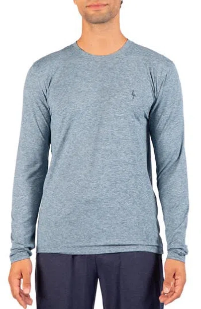 Tailorbyrd Brushed Melange Long Sleeve T-shirt In Sea Blue