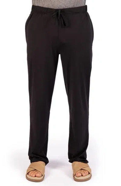 Tailorbyrd Brushed Melange Open Bottom Lounge Pants In Black