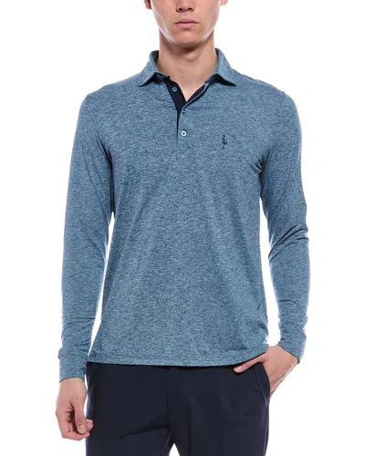 Tailorbyrd Brushed Mélange Polo Shirt In Blue