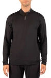 Tailorbyrd Brushed Melange Quarter Zip Pullover In Black