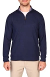 Tailorbyrd Brushed Mélange Quarter Zip Pullover In Blue