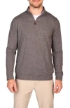 Tailorbyrd Brushed Mélange Quarter Zip Pullover In Brown