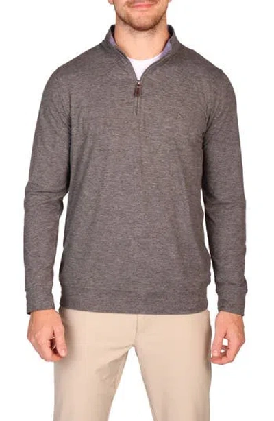 Tailorbyrd Brushed Mélange Quarter Zip Pullover In Brown