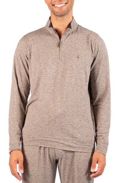 Tailorbyrd Brushed Melange Quarter Zip Pullover In Pink