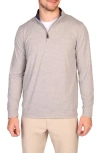 Tailorbyrd Brushed Mélange Quarter Zip Pullover In Gray