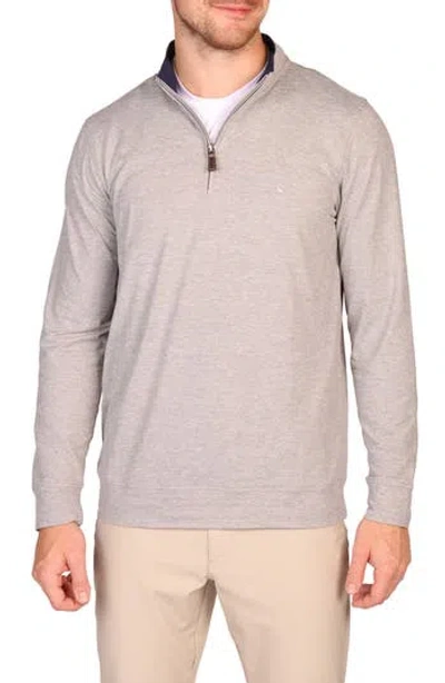 Tailorbyrd Brushed Mélange Quarter Zip Pullover In Gray