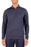 Tailorbyrd Brushed Melange Quarter Zip Pullover In Navy