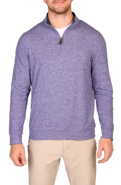 Tailorbyrd Brushed Mélange Quarter Zip Pullover In Purple