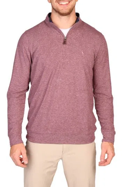 Tailorbyrd Brushed Mélange Quarter Zip Pullover In Purple