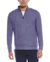 Tailorbyrd Brushed Melange Super Soft 1/4-zip Pullover In Blue