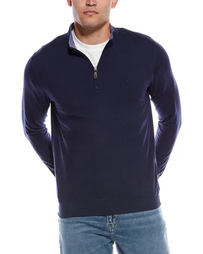 Tailorbyrd Brushed Melange Super Soft 1/4-zip Pullover In Blue