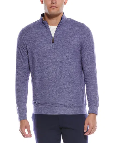 Tailorbyrd Brushed Melange Super Soft 1/4-zip Pullover In Blue