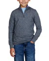 Tailorbyrd Kids' Brushed Mélange Quarter Zip Pullover In Blue