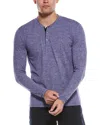 Tailorbyrd Brushed Melange Super Soft Henley In Blue