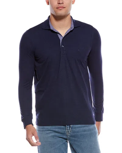 Tailorbyrd Brushed Melange Super Soft Polo Shirt In Blue