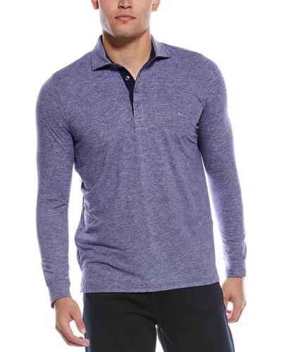 Tailorbyrd Brushed Melange Super Soft Polo Shirt In Blue