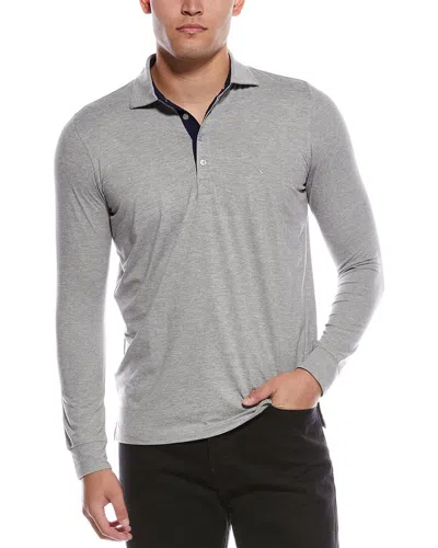 Tailorbyrd Brushed Melange Super Soft Polo Shirt In Gray