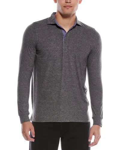 Tailorbyrd Brushed Melange Super Soft Polo Shirt In Gray