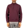 Tailorbyrd Brushed Quarter Zip Pullover In Wine