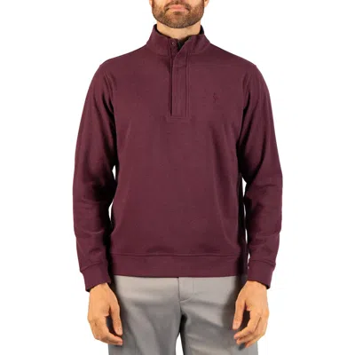 Tailorbyrd Brushed Quarter Zip Pullover In Wine