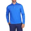 Tailorbyrd Byrds Print Long Sleeve Performance Polo In Royal Blue