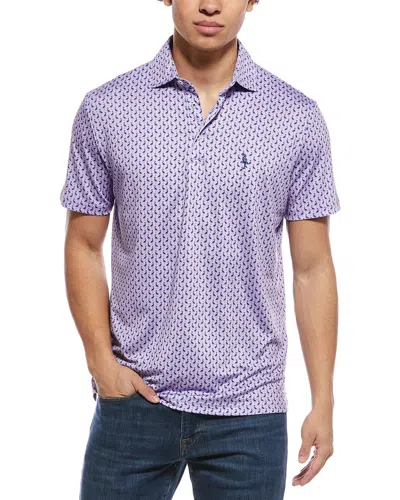 Tailorbyrd Byrds Printed Performance Polo Shirt In Purple