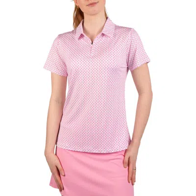 Tailorbyrd Byrds Quarter Zip Polo In Pink
