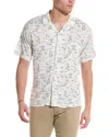 Tailorbyrd Palm Tree Camp Shirt In White