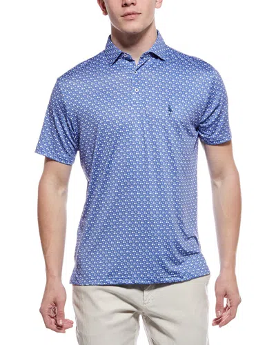 Tailorbyrd Carts And Byrds Printed Performance Polo Shirt In Blue