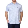Tailorbyrd Chess Print Performance Polo In Blue